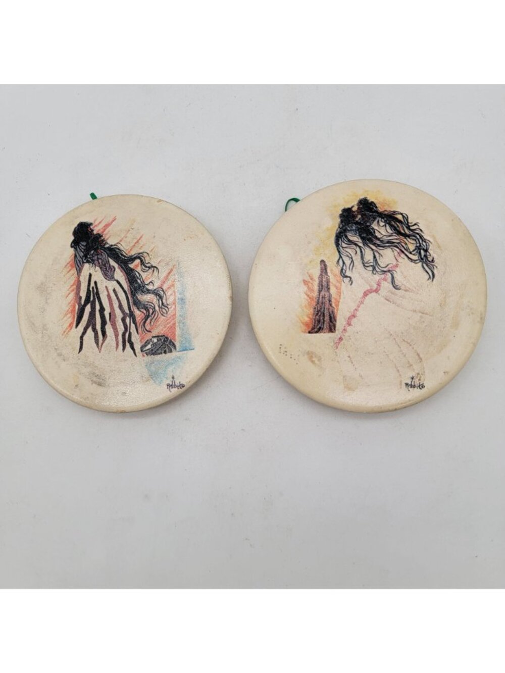 William B. Rabbit Native American Sandstone Coaster Set of 2 - Picture 2 of 7